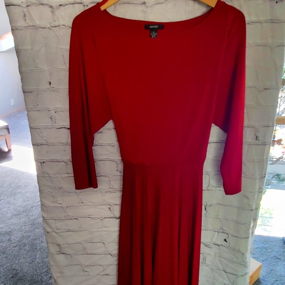 Alfani Dresses Alfani Burnt Red Pleated Skirt Dress Poshmark